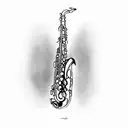 saxophone tattoo design idea