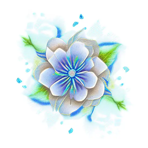 blue echo flowers from undertale tattoo design idea