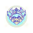a stylized undertale character playing a musical instrument in a mesmerizing blue landscape tattoo design idea