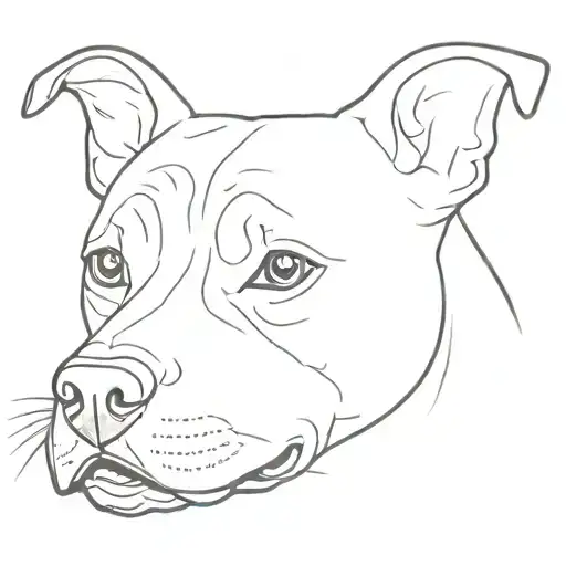 staffy ears outline   tattoo design idea