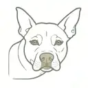 staffy ears outline   tattoo design idea