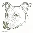 staffy ears outline   tattoo design idea