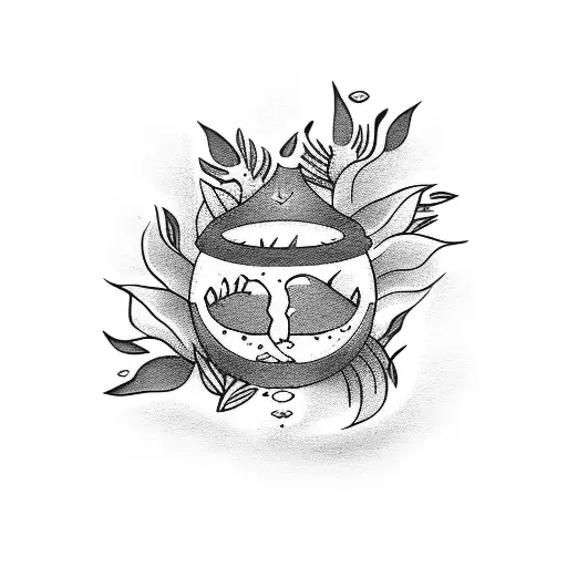 Carpe diem sentence hide in plants tattoo design idea