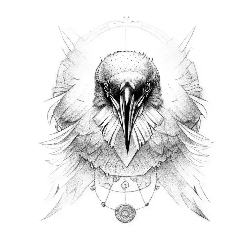nordic mythology raven tatoo tattoo design idea