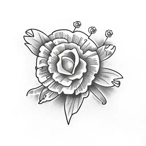 dead flowers old School  tattoo design idea