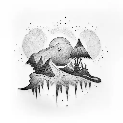 nature tattoo with a theme of weathering the storm with the quote "soit un homme droit" written  tattoo design idea