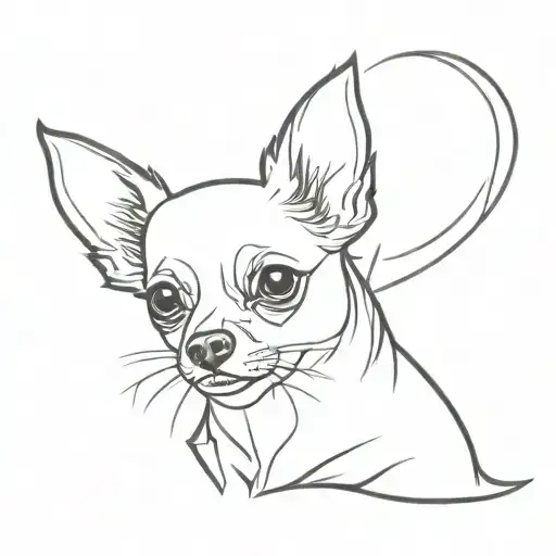 long hair chihuahua tattoo design idea