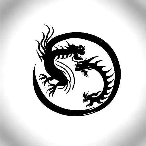 dragon and samurai tattoo design idea