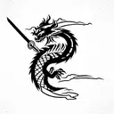 dragon and samurai tattoo design idea