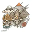 Popocatépetl and Iztaccíhuatl tattoo design idea