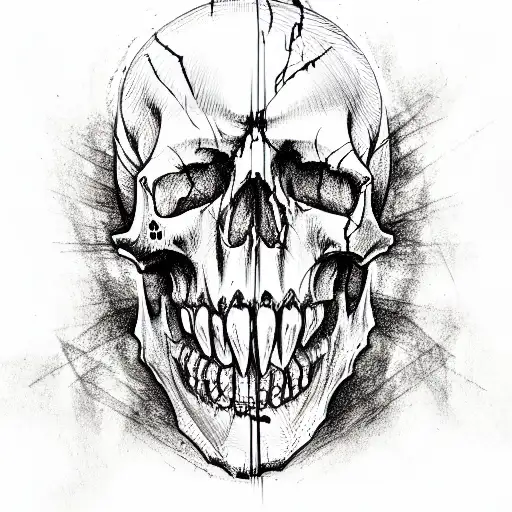 screaming skull  tattoo design idea