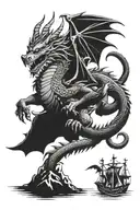 dragon nordico viking + Guide tattoo design idea