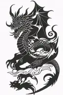 dragon nordico viking + Guide tattoo design idea
