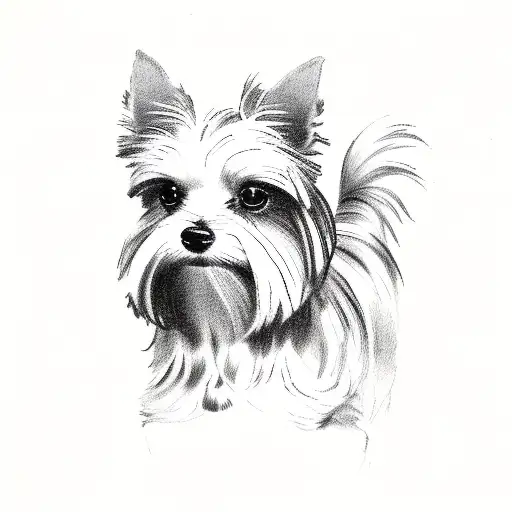 yorkshire terrier tattoo design idea