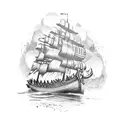 vikings ship tattoo design idea