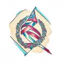 colon cancer ribbon  tattoo design idea