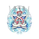 colon cancer ribbon  tattoo design idea