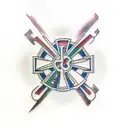 Christian Cross with colon cancer ribbon  tattoo design idea