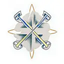 Christian Cross with colon cancer ribbon  tattoo design idea