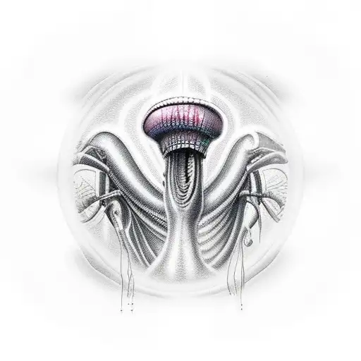 alien smoking  tattoo design idea