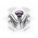 alien smoking  tattoo design idea