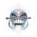 alien smoking  tattoo design idea