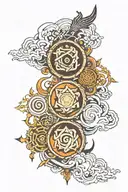 Avatar the last airbender, all 4 elements tattoo design idea