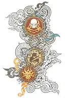 Avatar the last airbender, all 4 elements tattoo design idea
