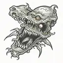 Zombie bite tattoo design idea