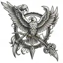 sword with wings flying eagle tattoo design idea