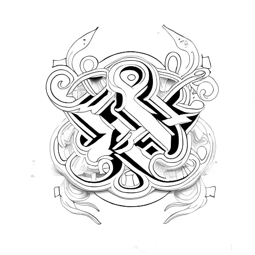 the words "lucky 13 " tattoo design idea