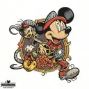 25 with Mickey Mouse  tattoo design idea