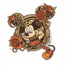 25 with Mickey Mouse  tattoo design idea