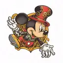 25 with Mickey Mouse  tattoo design idea