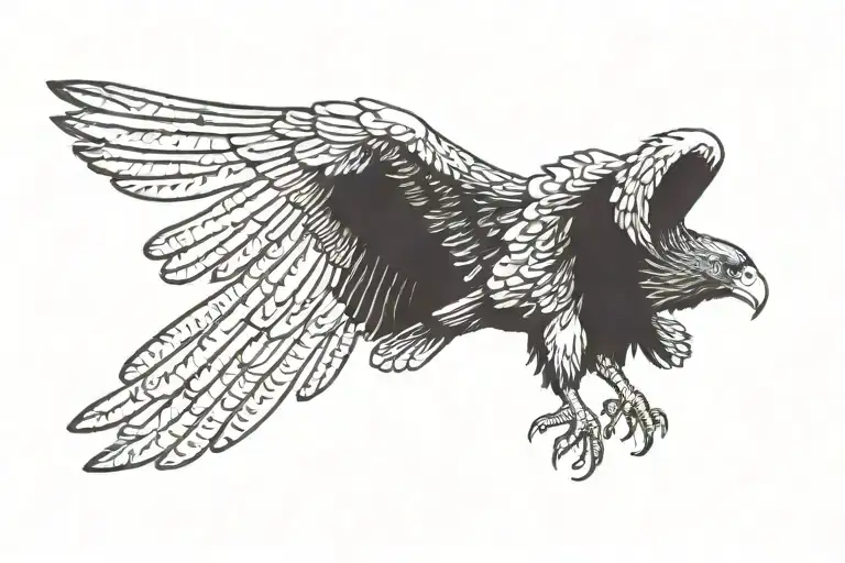 turkey vulture spreading its wings tattoo design idea