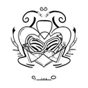 a heart and inside, on left, the letter G, and on right, the letter J  tattoo design idea