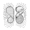 a heart and inside, on left, the letter G, and on right, the letter J  tattoo design idea