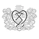 a heart and inside, on left, the letter G, and on right, the letter J  tattoo design idea
