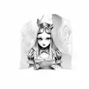 Alice in Wonderland tattoo design idea