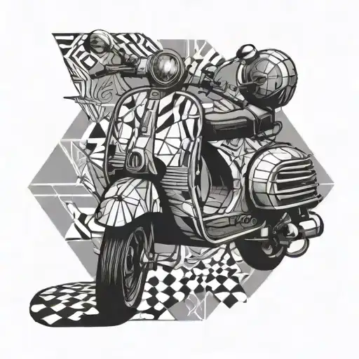 polishing machine mountains Bulli vespa scooter tattoo design idea