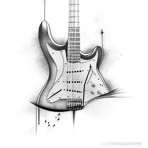 electric guitar and bass guitar tattoo design idea