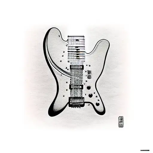 electric guitar and bass guitar tattoo design idea