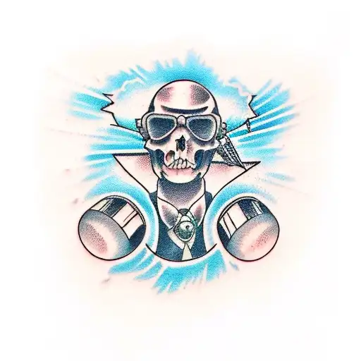 electric guitar and bass guitar tattoo design idea