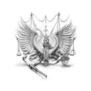 lady justice  tattoo design idea