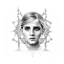 Emma Watson goth tattoo design idea