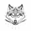 Snow Wolf tattoo design idea