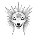 Lady Liberty riding a direwolf tattoo design idea