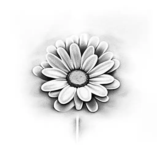 Daisy with cocoa beans at the base of the flower tattoo design idea