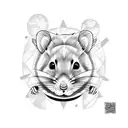 surfing hamster tattoo design idea