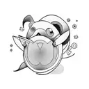 surfing hamster tattoo design idea